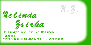 melinda zsirka business card